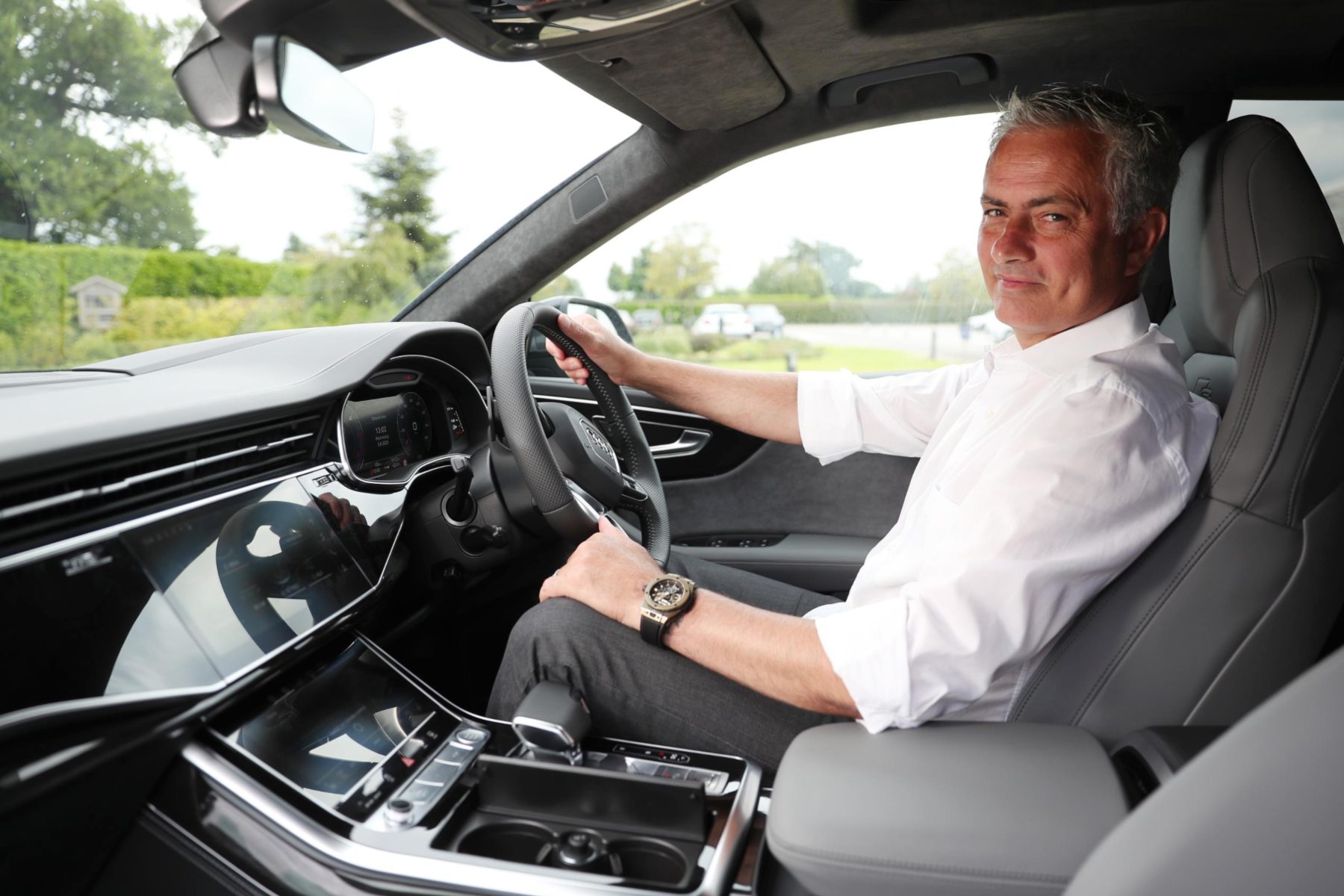 José Mourinho, Head Coach of Tottenham Hotspur Football Club and new Audi Ambassador, with his Audi Q8