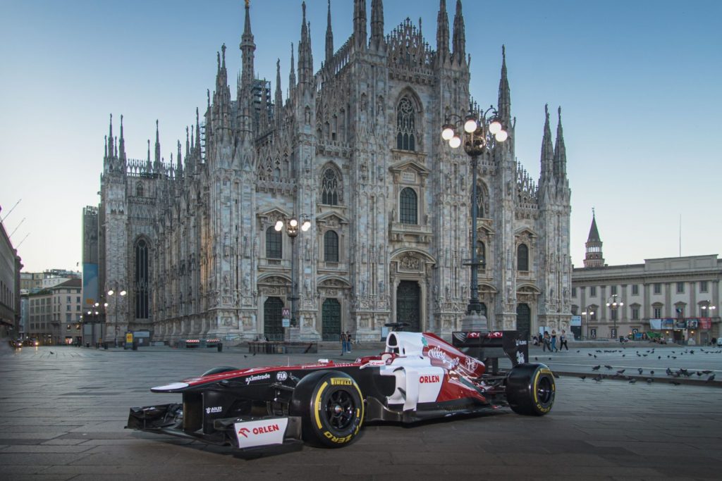 Valtteri Bottas in Milan with Alfa Romeo F1 