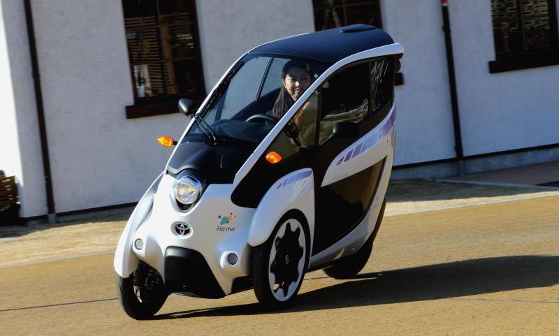 Toyota's tilting i-Road electric car on trial