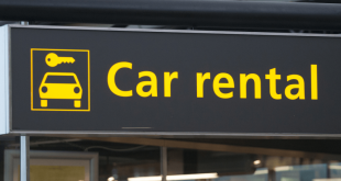 Car rental sign at airport