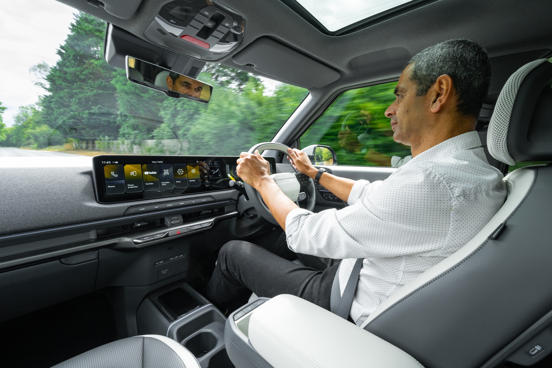 Gareth Herincx driving the Kia EV2