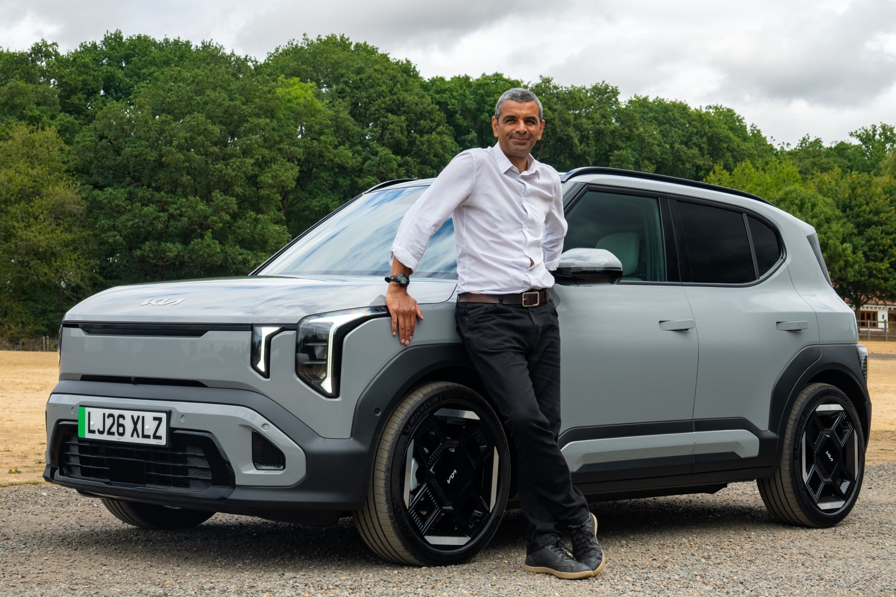 Gareth Herincx with the Kia EV2