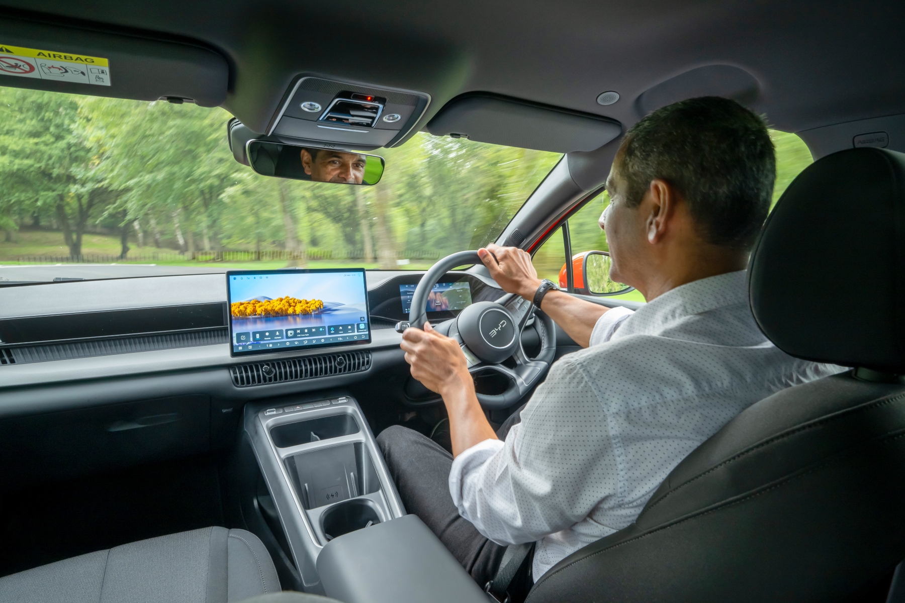 Gareth Herincx driving the BYD Dolphin G DM-II